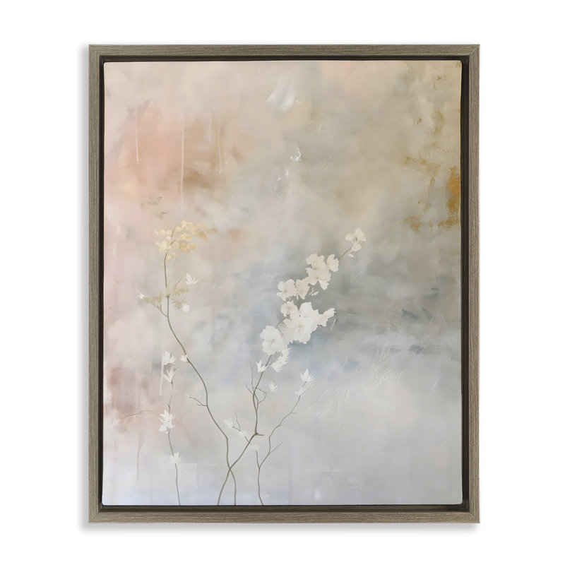 Cadre flottant floral pastel abstrait, design par Creative Studio, Cadre flottant orme Montalcino, H 21 po x l 17 po