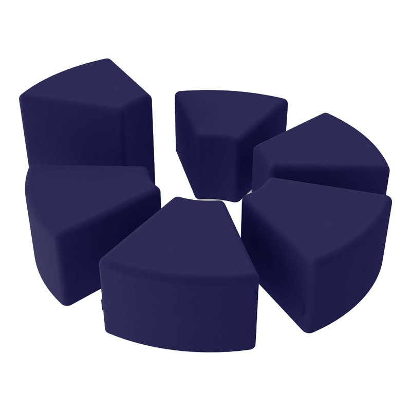 Pro Series Upholstered Wedge Ottoman 12" Height, Navy