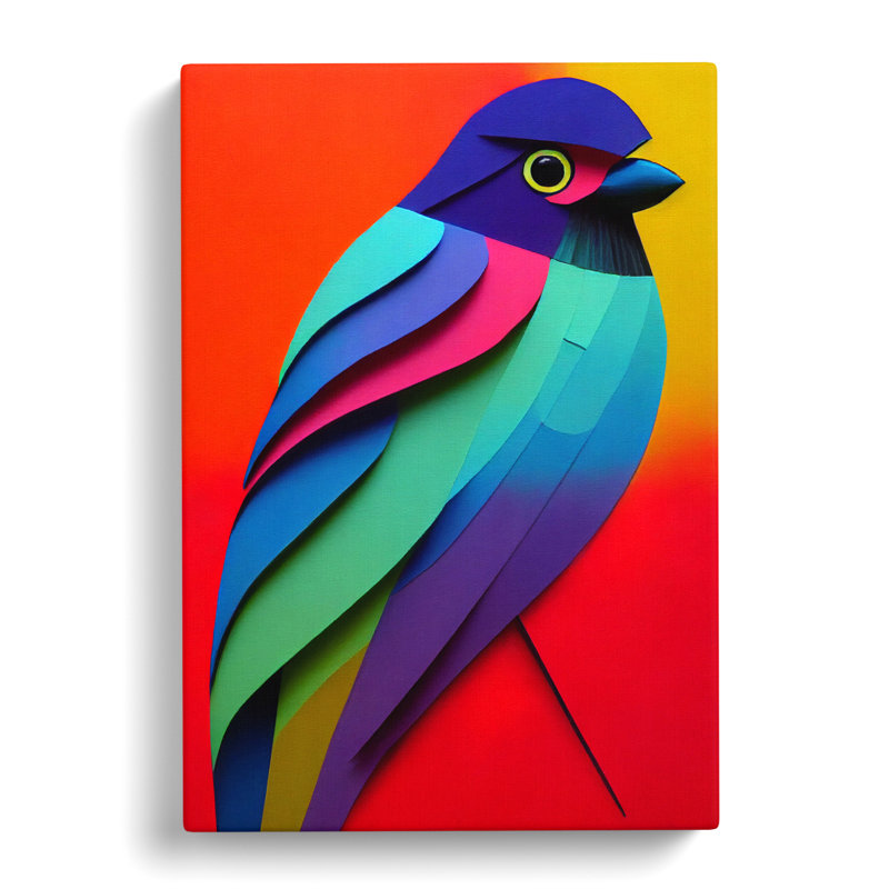 Bird Crayon - Wrapped Canvas, 50cm H x 35cm W x 3cm D
