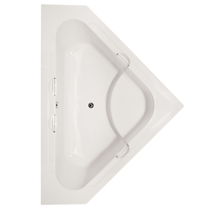 Whitney 62'' x 62'' Soaking Acrylic Bathtub, White, Satin Brass