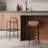 Paola 30" Industrial Round Backless Bar Stool, White Bouclé Seat and Black Metal Frame for Kitchen Island or Home Bar-1693038018-1693037629
