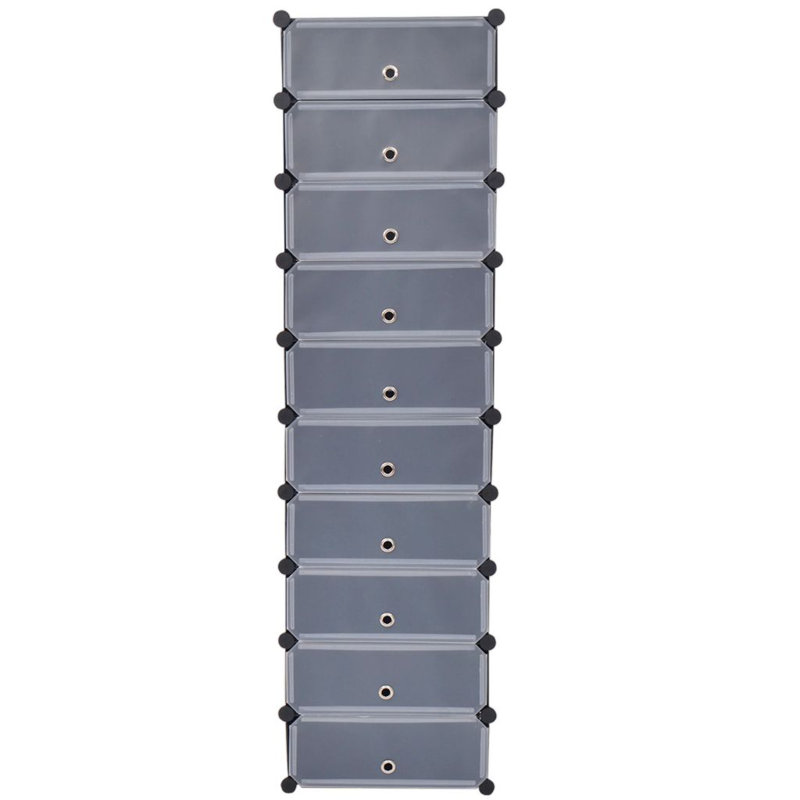 10 Pair Flip Down Shoe Storage, Black