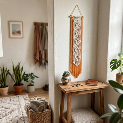 Woven Boho Tapestry, Hand Woven Cotton Tapestry