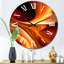 Horloge murale orange à motif abstrait fractal chaleureux II-93382039