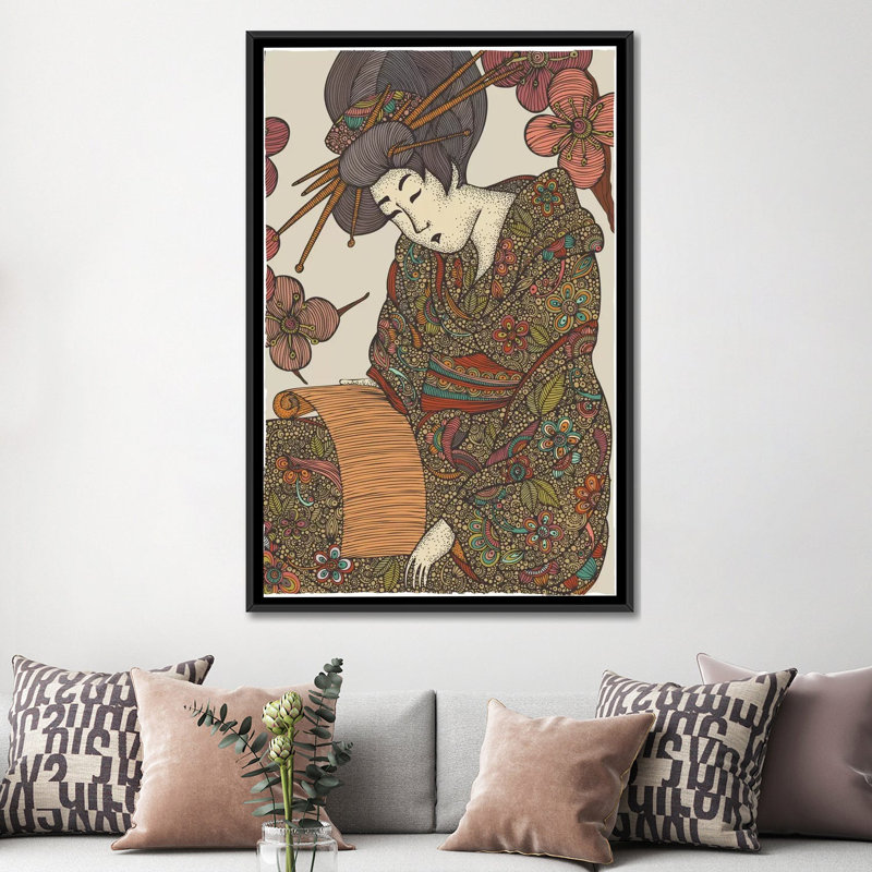 Geisha, impression sur toile tendue, H 18 po x l 12 po x P 1,5 po, Toile tendue