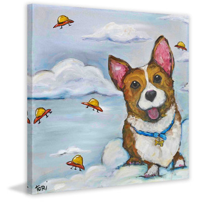 «Corgi In Space» par Tori Campisi, reproduction d'art sur toile tendue