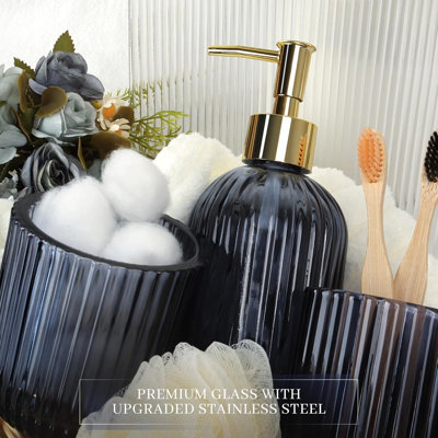 Blue Glass Bathroom Accessories Sets