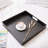 Decorative 16 Inch Matte Black Square Tray