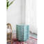 Tabouret multi-piédestal bleu 17 x 17 x 20 pouces avec incrustations et motifs en forme de losange, convient aux espaces de vie, peut être utilisé comme table d'appoint ou comme table d'appoint, 80% 20% avec des pièces décoratives élégantes, peut être un