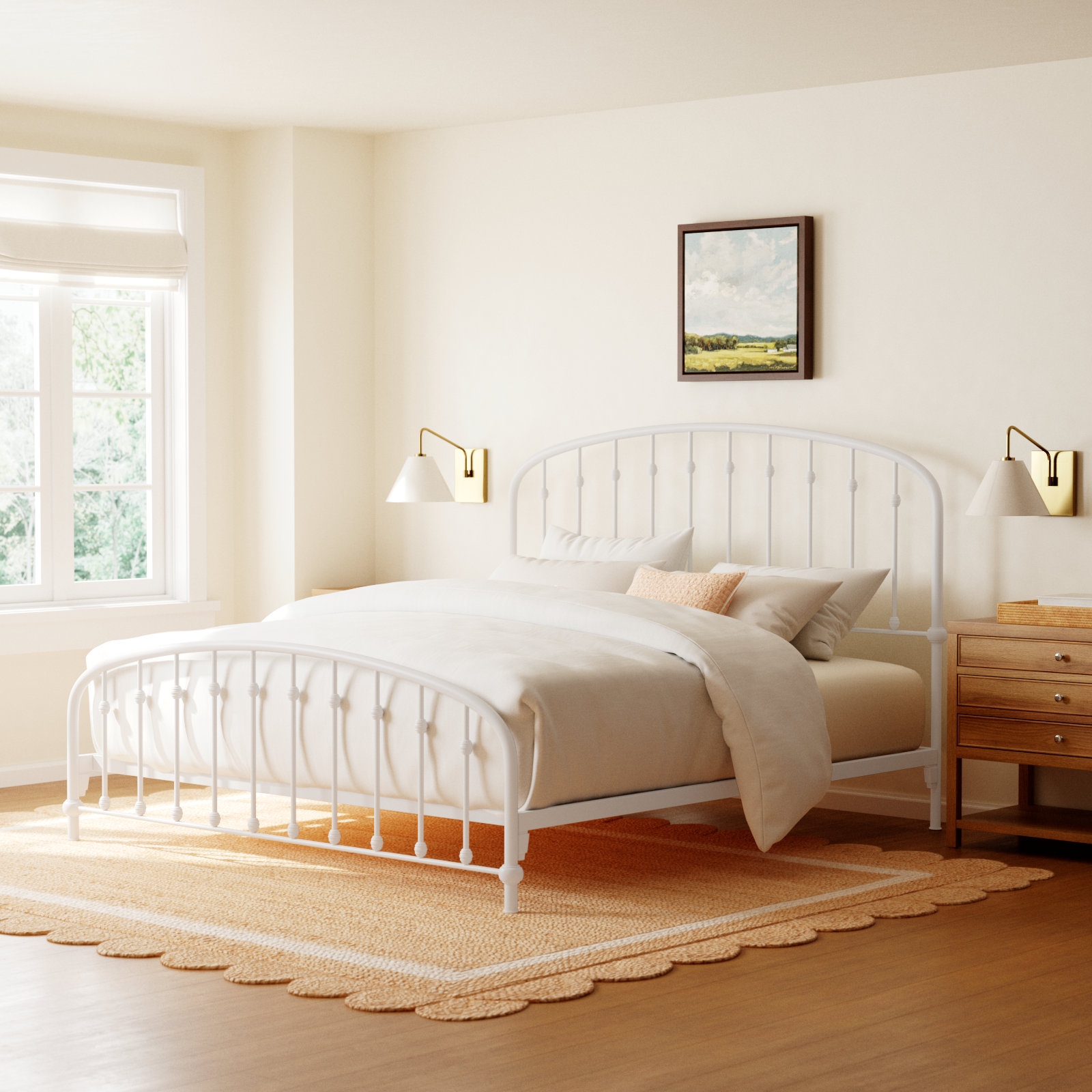 Wadsworth Metal Spindle Bed, King, White