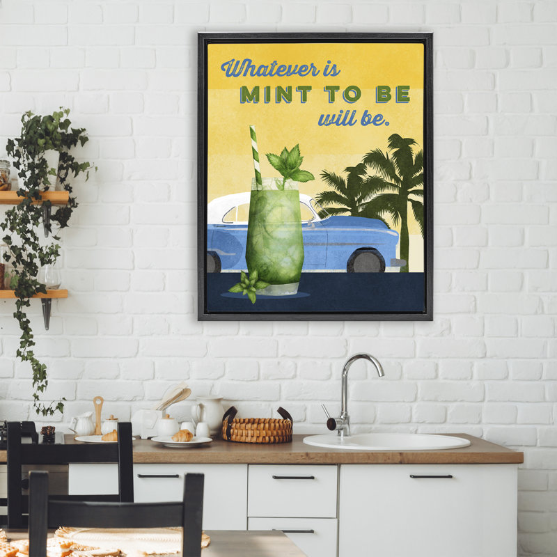 Cadre flottant Mint To Be, par Brett Blumenthal, H 31 po x l 25 po, Cadre flottant noir de jais