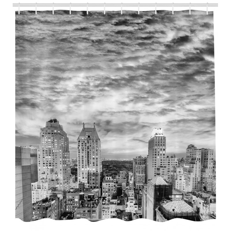 Shower Curtain with Hooks Included, 75" H x 69" W