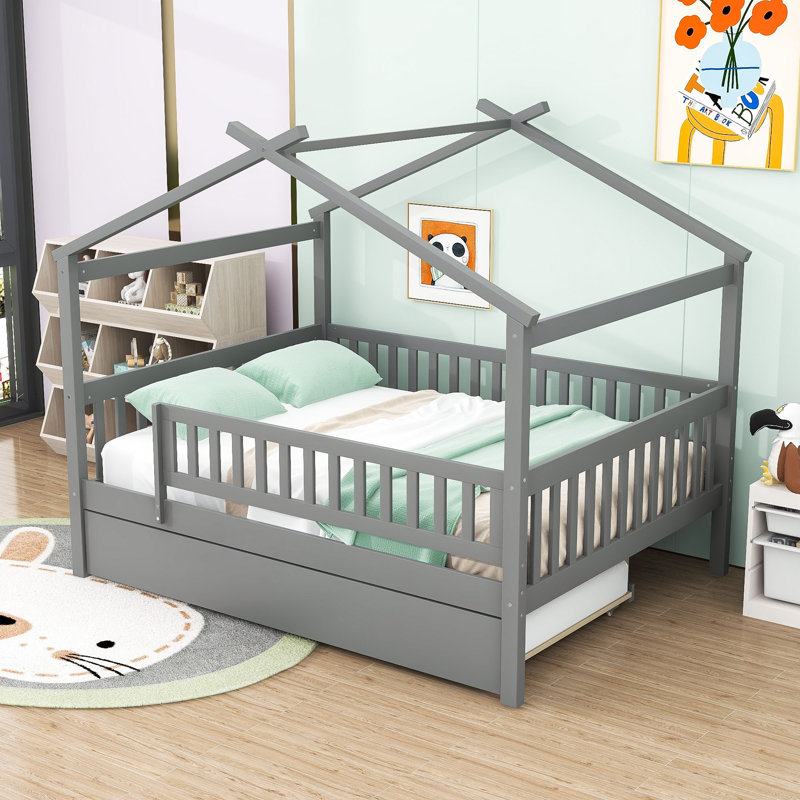 Iakup Kids Full with Trundle, Gray