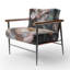 Fauteuil d'appoint rembourré floral rose avec pivoines roses et gris-279943965