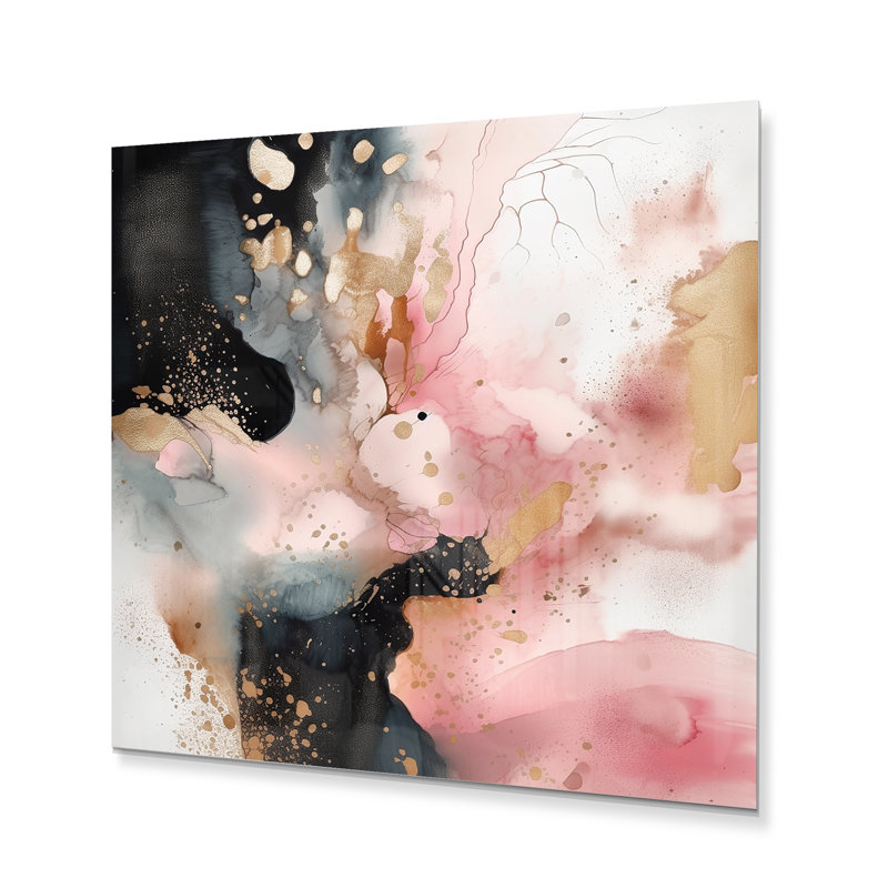 Glam Abstract Wall Decor on Metal, 23" H x 23" W x 1" D