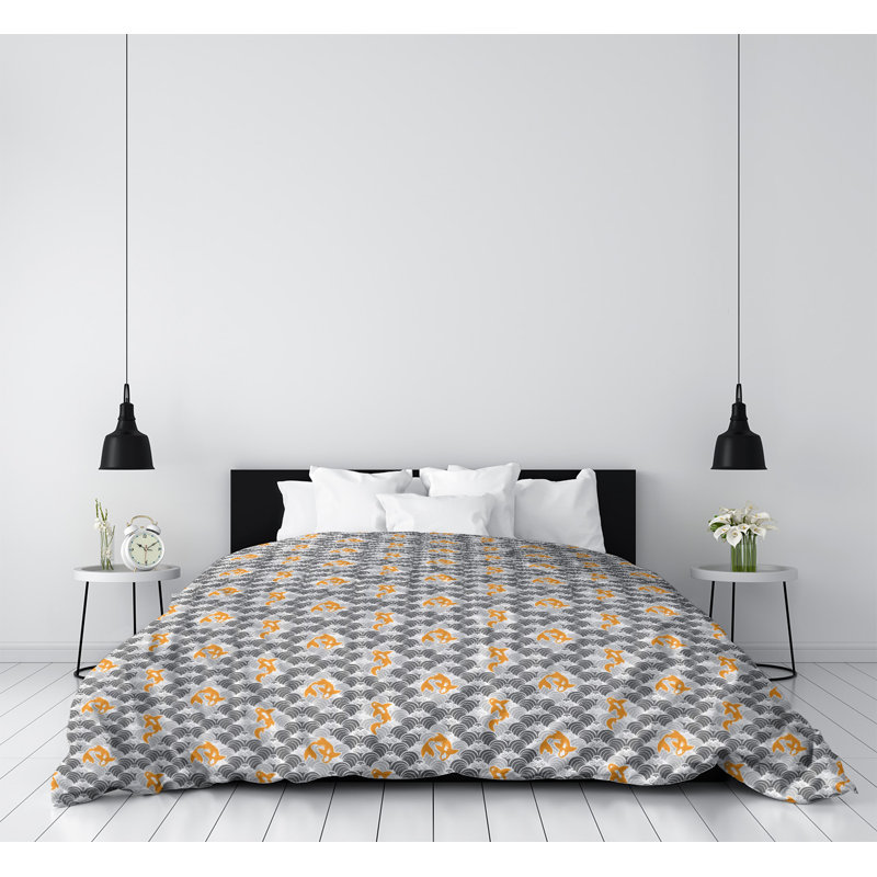 Housse de couette simple Katelyn Elizabeth, Housse de couette pour grand lit, Gris ardoise / argent / Pérou