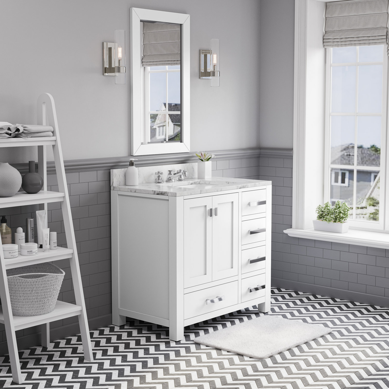Steve 36'' Single Bathroom Vanity, White
