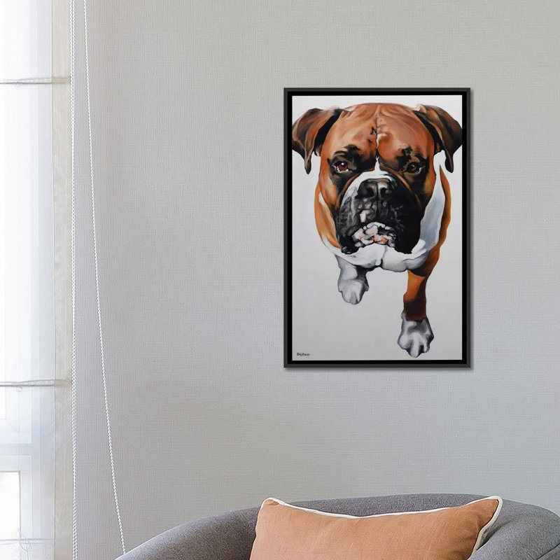 «Boxer», reproduction sur toile tendue, H 26 po x l 18 po x P 1,5 po, Toile avec cadre noir, Pas de tapis