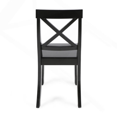 Chaises de salle à manger en bois d'acacia, noir (ensemble de 2)