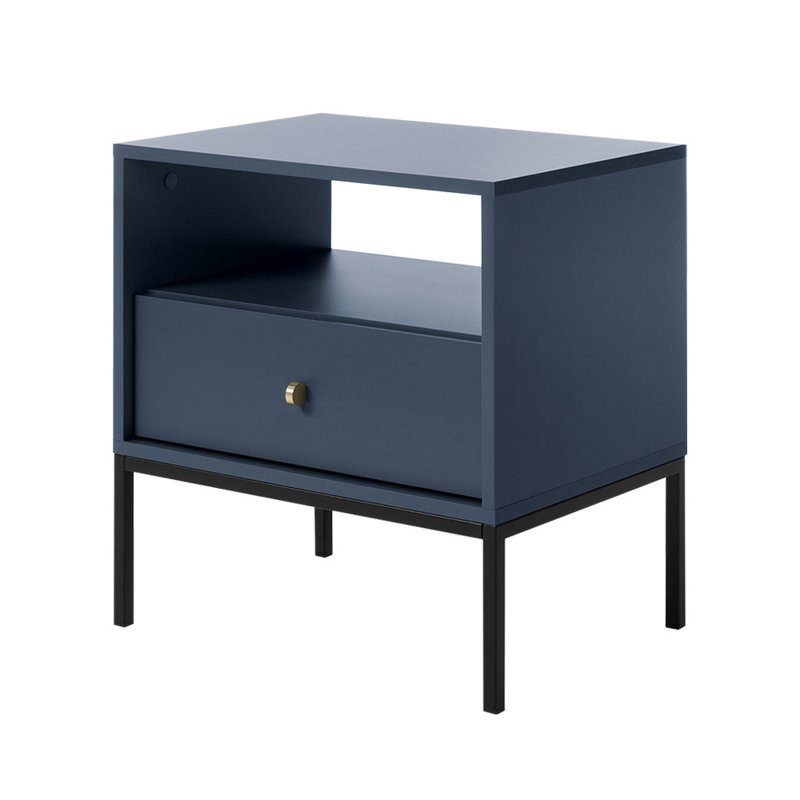 Avereigh 53.6cm W Steel Bedside Table, Light Blue