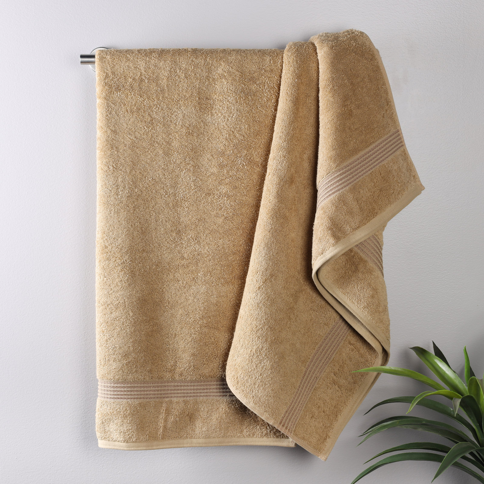 Oleg Egyptian Cotton Bath Sheet Set, Toast, Bath Towels - 2 Pack