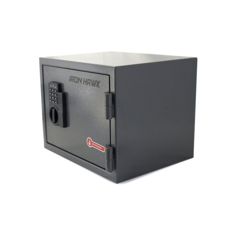 Coffre-fort pour petit bureau protégé - acier, 11,58 po Profondeur, 15,09 largeur, hauteur, 45,16 lb, coffre-fort de couleur grise