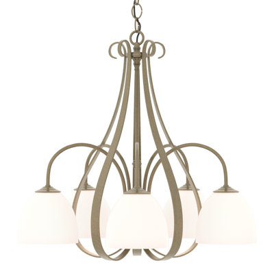 Sweeping Taper 5 - Light Shaded Classic/Traditional Chandelier