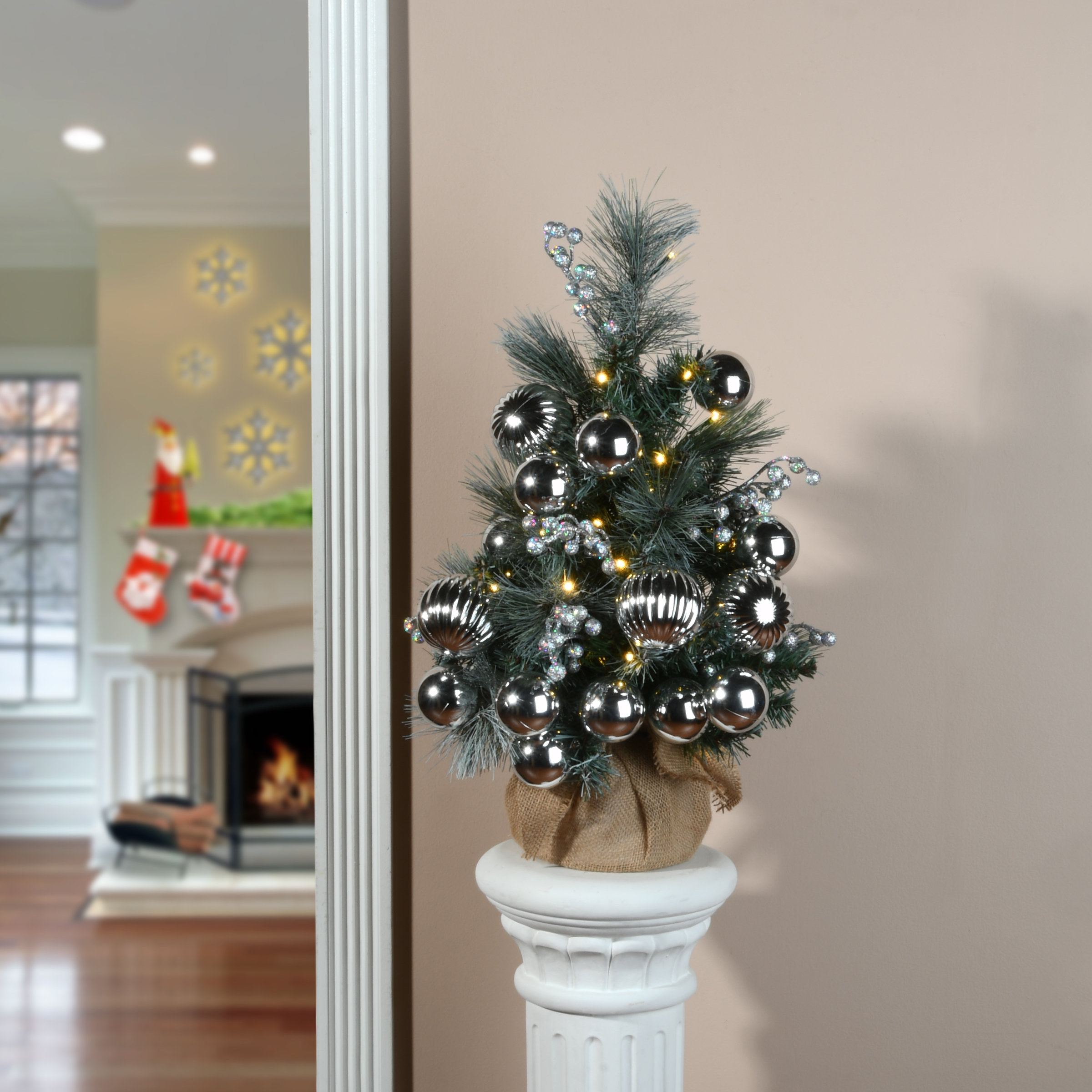 The Holiday Aisle® 2' Green Pine Artificial Christmas Tree with 35 ...