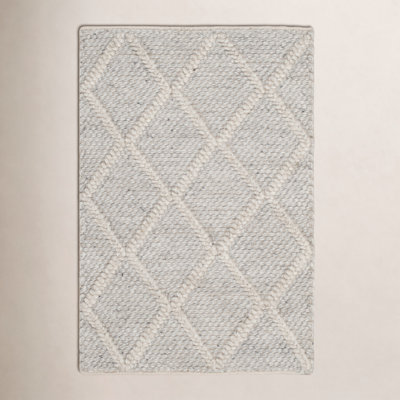 Russo Silver Ivory Flatweave Geometric Rug