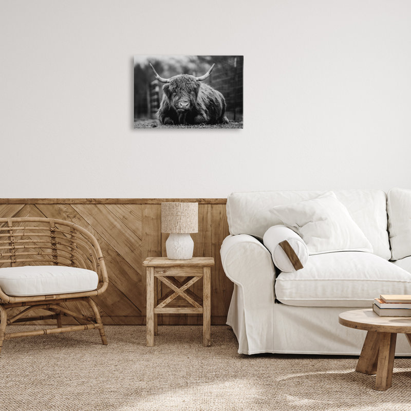 Bétail couché dans l'herbe par Dakota Diener, H 20 po x l 30 po x P 1,5 po