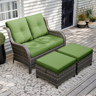 Causeuse réversible d'extérieur 49 po avec coussins Parinka