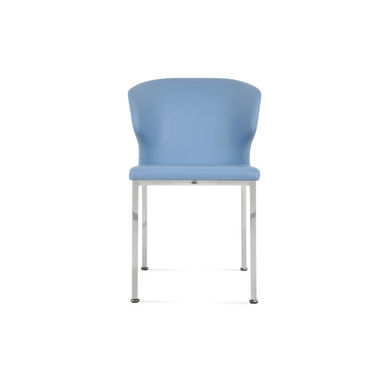 Chaise d'appoint Amed, Bleu, Chrome