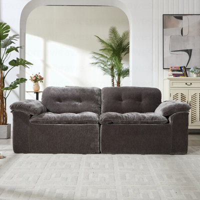 Ensemble de canapé-lit coussiné, canapé-lit modulaire en forme de L, avec repose-pieds réglable