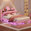 Lit plateforme tapissier en velours avec mobilier de chambre à coucher pour enfants Crown-1314945058-1314945064