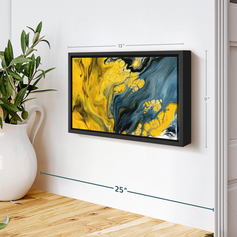Impression sur toile marbrée abstraite, H 9 po x l 13 po