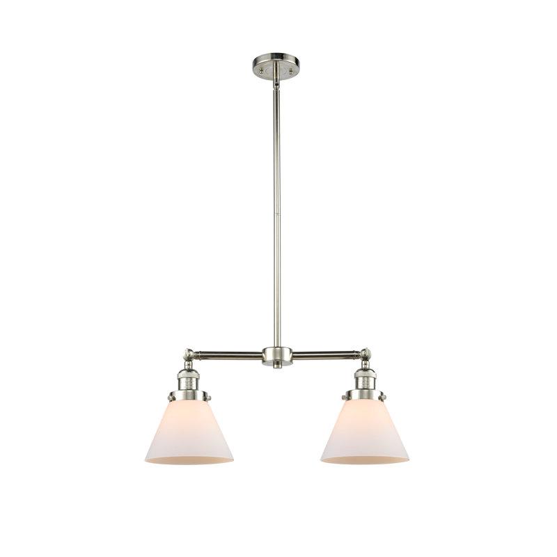 Callahan 2 - Light Kitchen Island Pendant, Matte White Cased, No Bulb Included, Polished Nickel