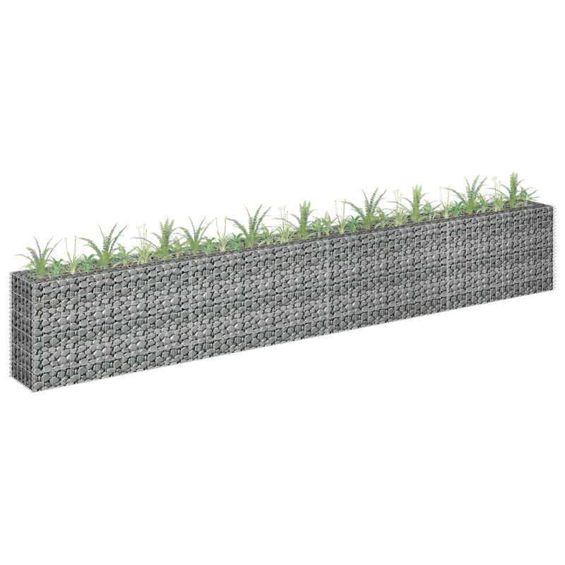 Jardinière surélevée Gabion, H 23,6 po x l 141,7 po x P 11,8 po