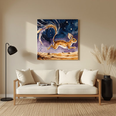 Wildlife Jerboa Gray Metal Wall Art