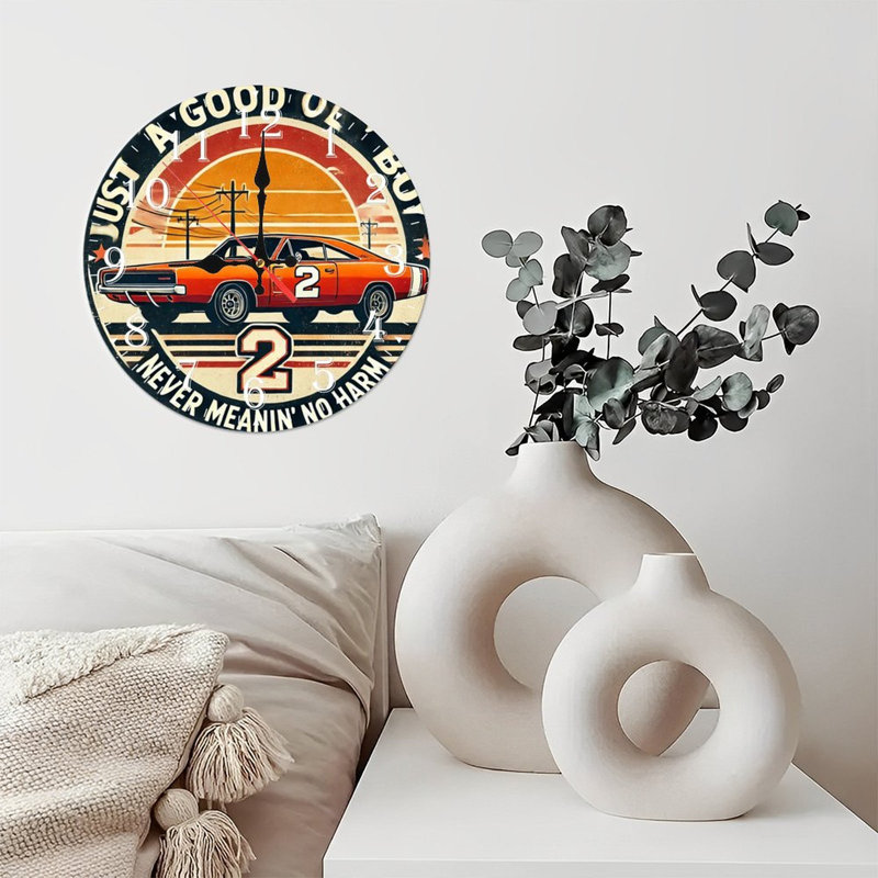 Horloge murale en bois 10 po, mouvement silencieux, à piles (piles AA non incluses), décor artistique, parfait pour les décorations