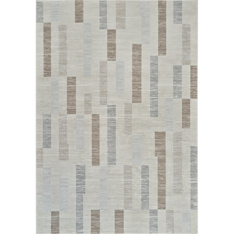 Rug Branch Rune 8' x 11' (7'10" x 10'10") Beige/Brown Abstract Indoor Area Rug, Contemporary, Medium Pile, Stain-Resistant Carpet - Living Room, Bedroom, Dining Room, and Kitchen