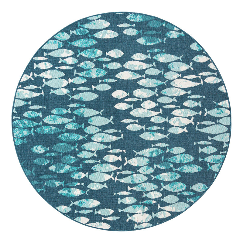 Tapis d'extérieur intérieur / extérieur Coastal, Rond 7 pi 1 po