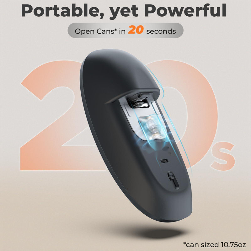 Rechargeable Electric Can Openers For Kitchen For Seniors With Arthritis- USB Battery Automatic Can Opener For Any Size Can - Smooth Edge, Handsfree, Small One Touch Opener, Grey
