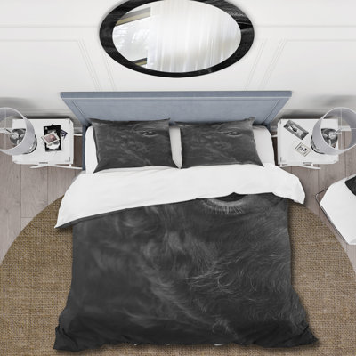 Détail de l'œil d'un taureau - ensemble de housse de couette Farmhouse - microfibre de polyester