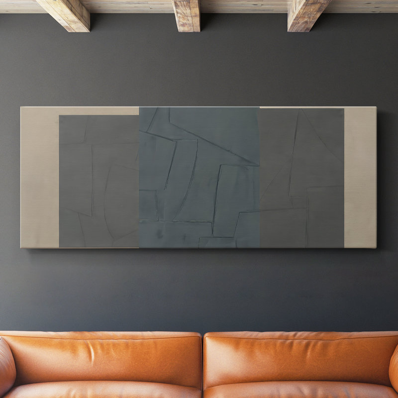 Soft Slate II - Toile tendue avec châssis - Prêt à accrocher, H 12 po x l 30 po