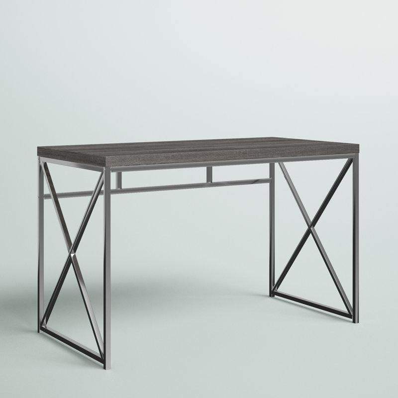 Bureau Jaylein, Taupe foncé / chrome
