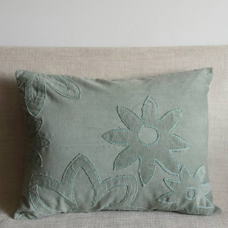 Speicher Floral Rectangular Throw Cushion, Mint Blue