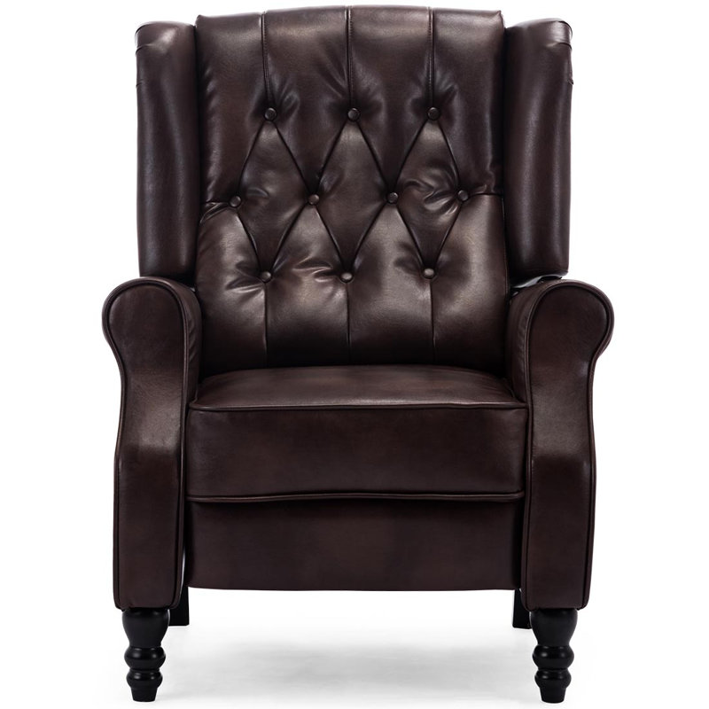 Conatser 78cm Wide Wing Back Bonded Leather Recliner Chair