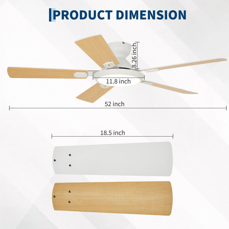 Ceiling Fan, 132.08cm W, White, 132.08