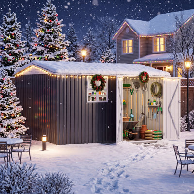 Balconera  8 Ft W X 12 Ft D Galvanized Steel Storage Shed With Window
