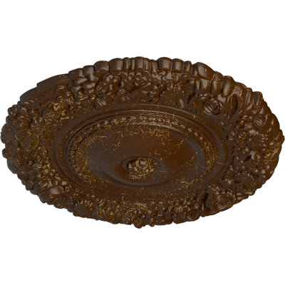 Médaillon de plafond Endurathane Bordeaux, diamètre extérieur de 23 5/8 po x P 3 po x P 2 po (convient aux auvents jusqu'à 4 po), fini craquelé blanc ultra pur peint à la main